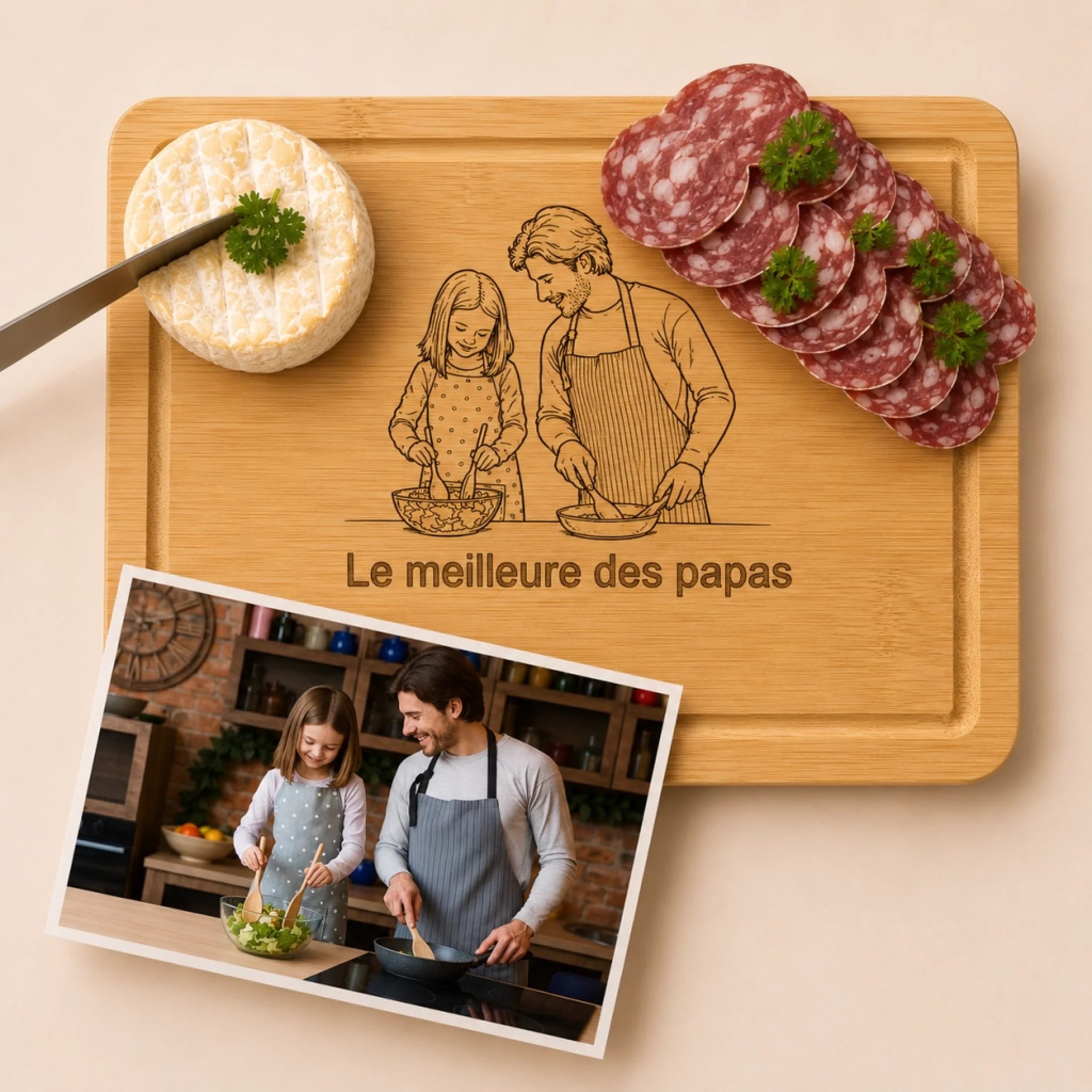 planche père et fille cuisine