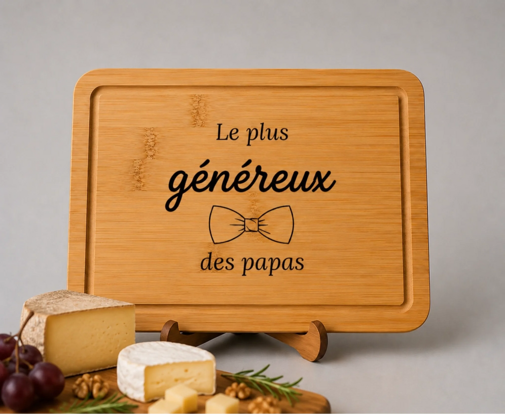 planche à decoupé fête des pères noeud