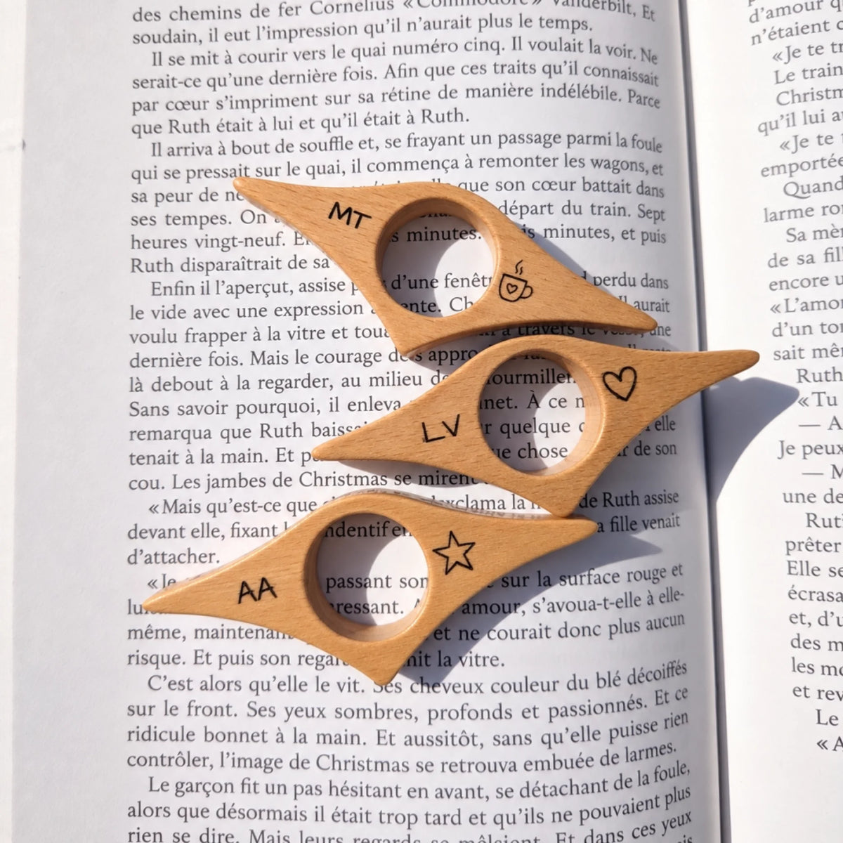 bague de lecture avec citation de côté